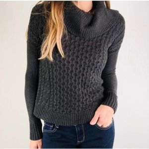 American Eagle Outfitters Dark Gray Cowl Neck Sweater